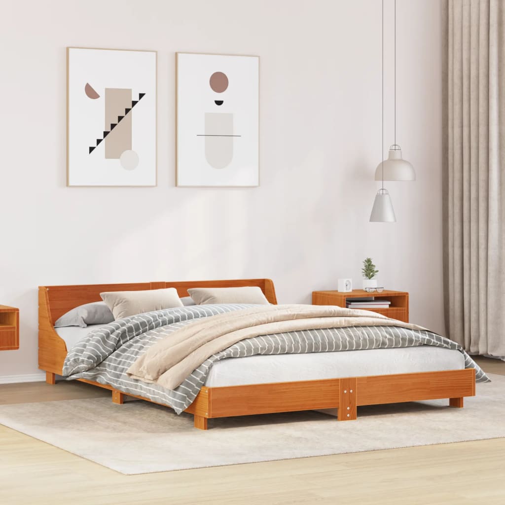 Bed Frame Without Mattress King Size Solid Wood Pine