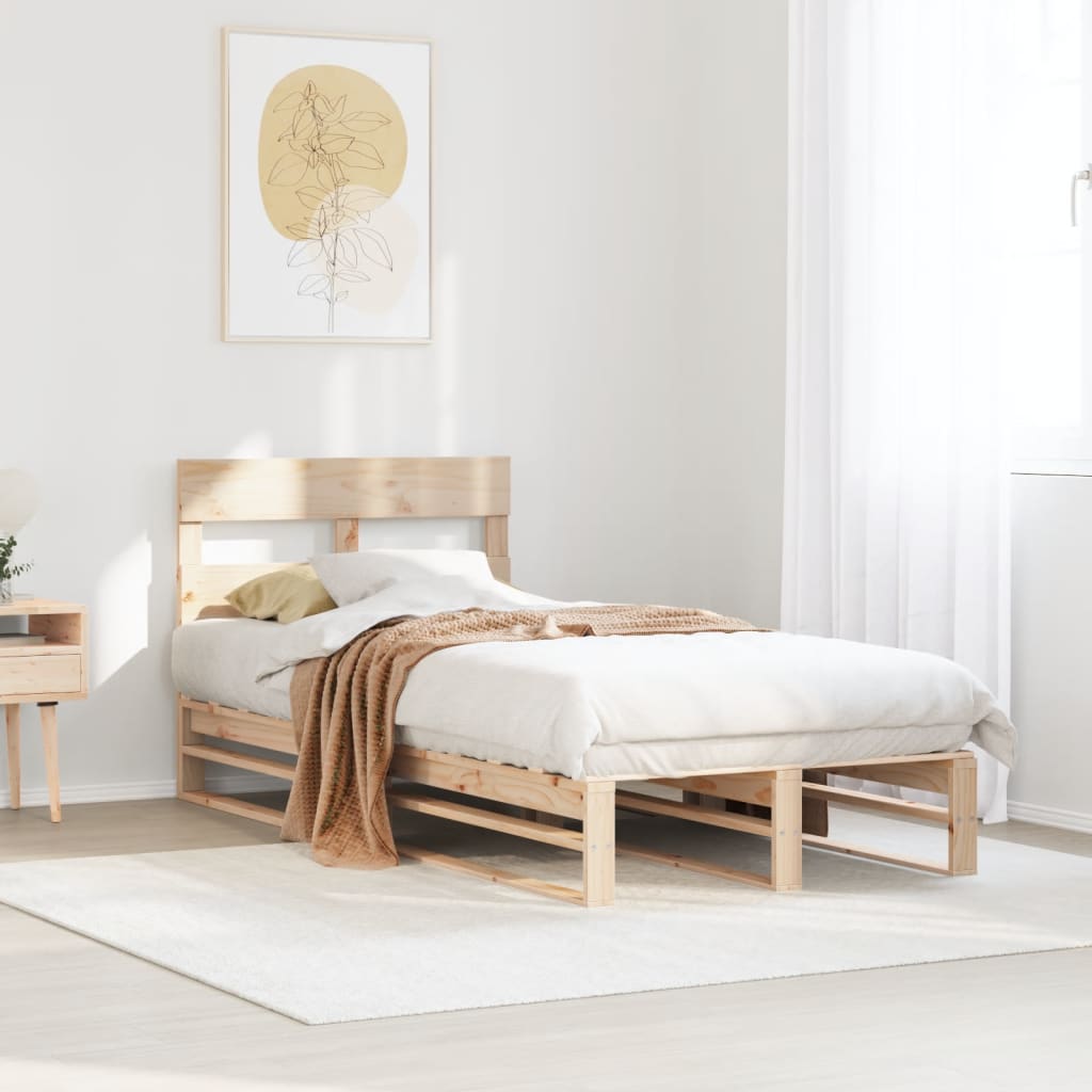 Bed Frame Without Mattress Solid Wood Pine