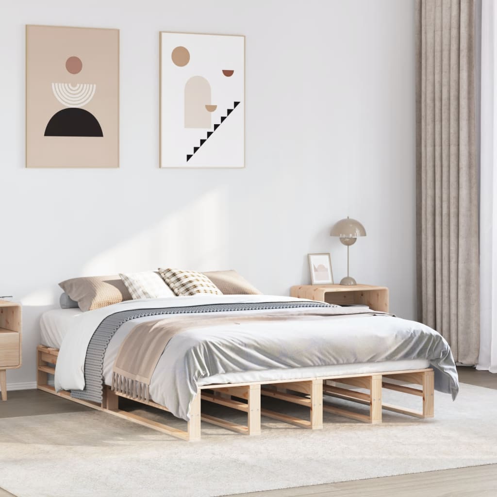Bed Frame Without Mattress Solid Wood Pine