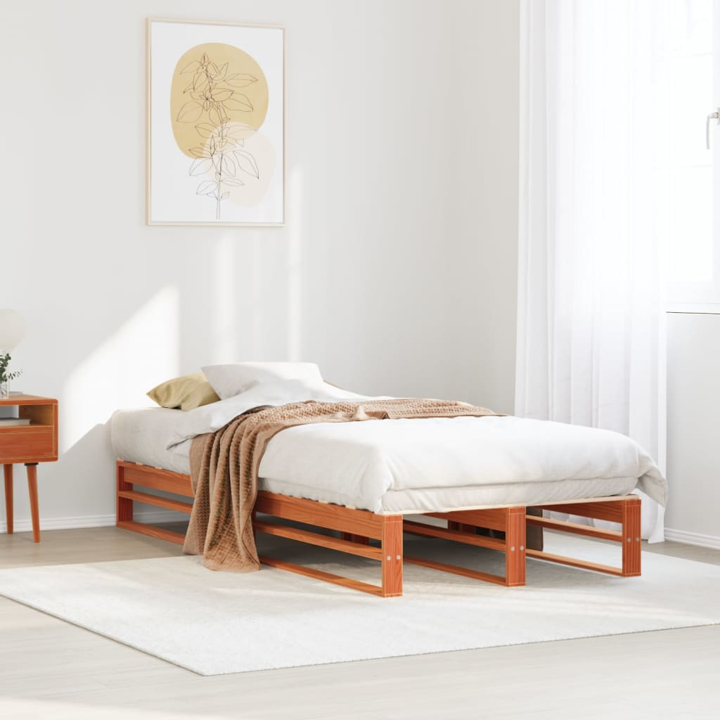 Bed Frame Without Mattress Solid Wood Pine