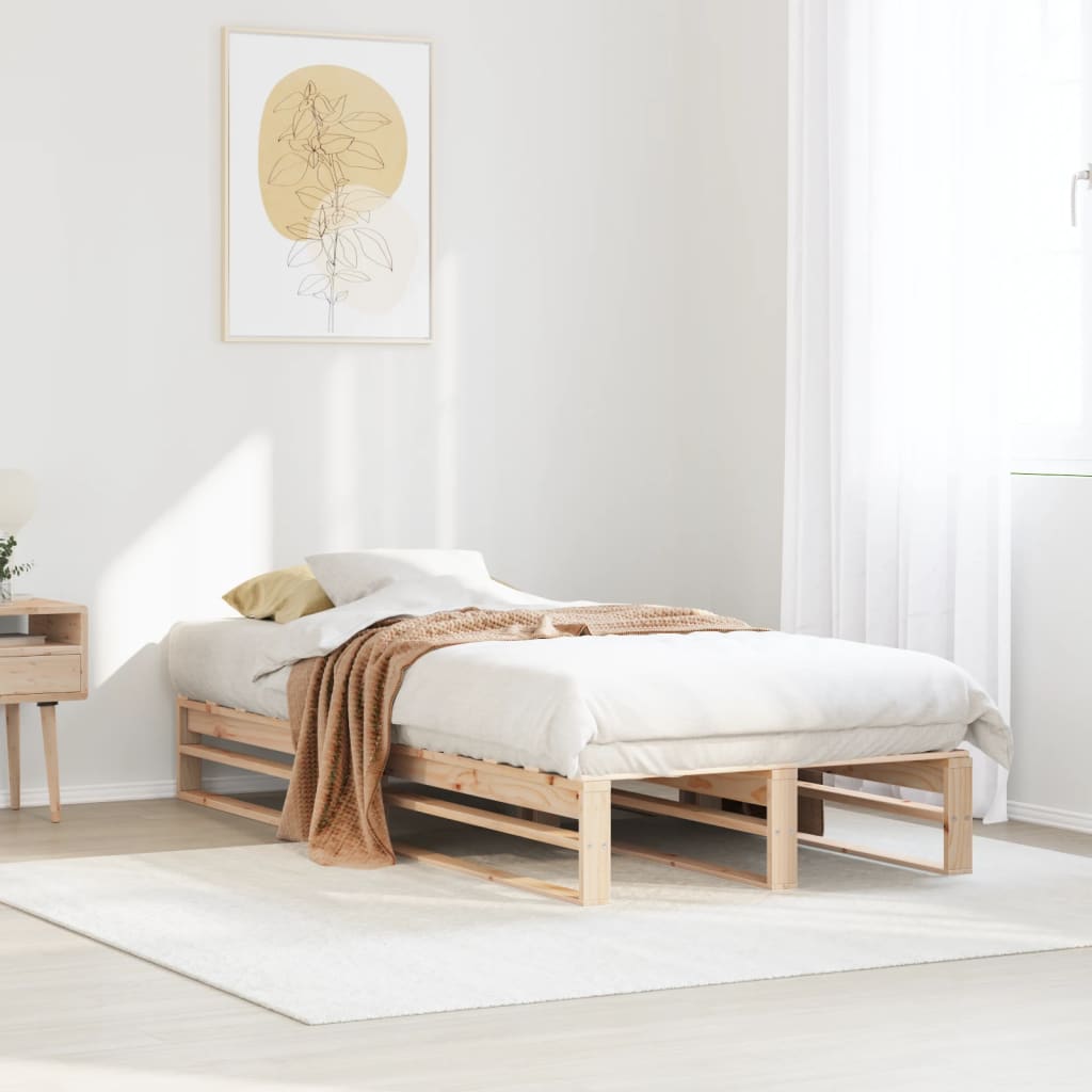 Bed Frame Without Mattress Solid Wood Pine
