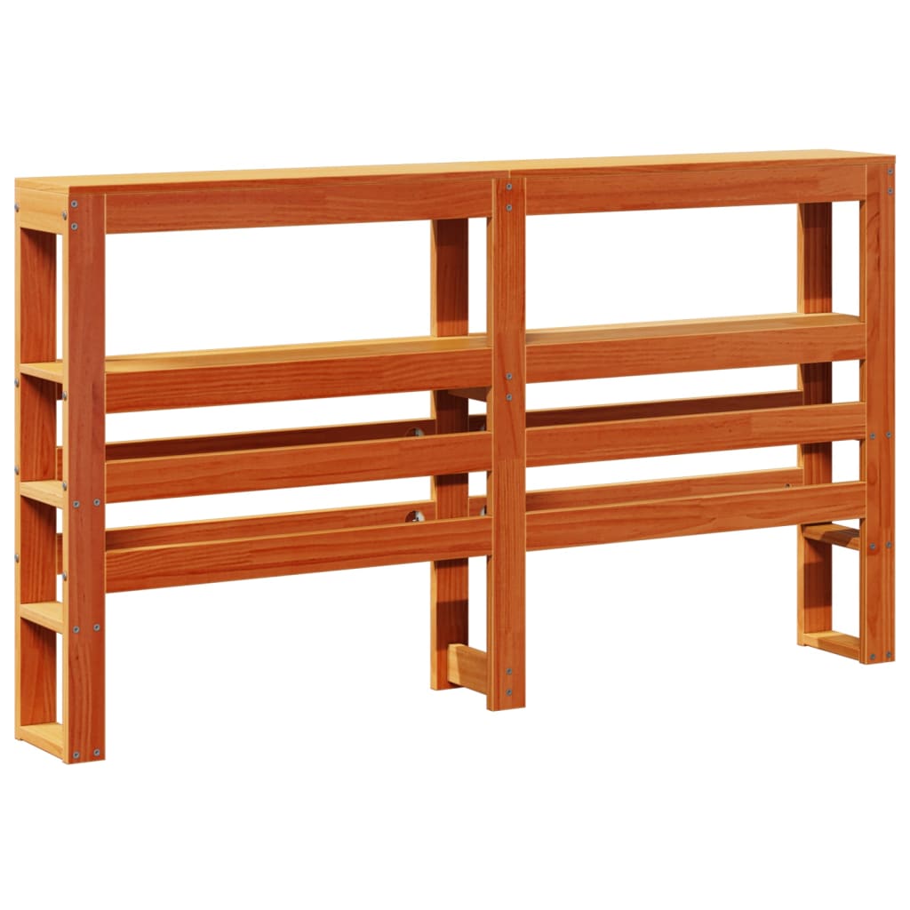 Headboard With Shelves 120 Cm Solid Wood Pine