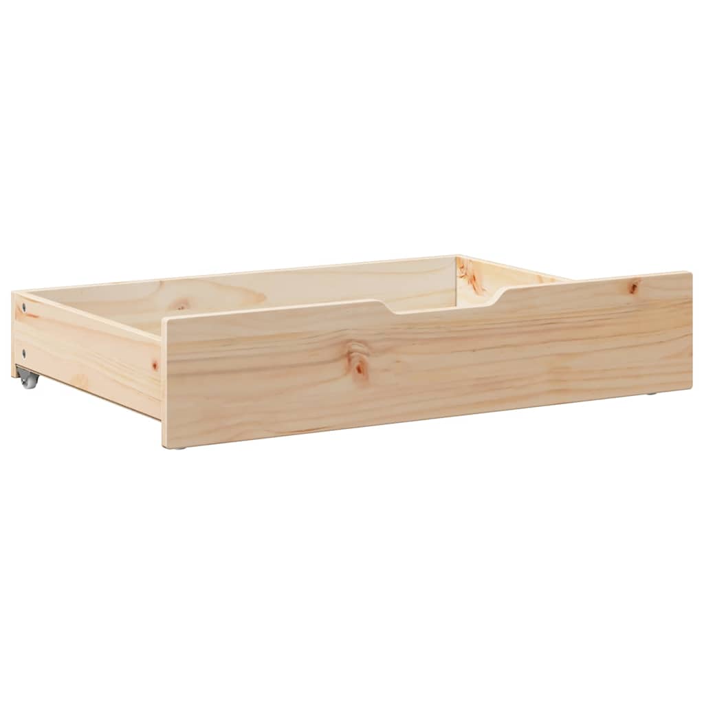 Under-Bed Drawers With Wheels 2 Pcs 80X55X17 Cm Solid Wood Pine