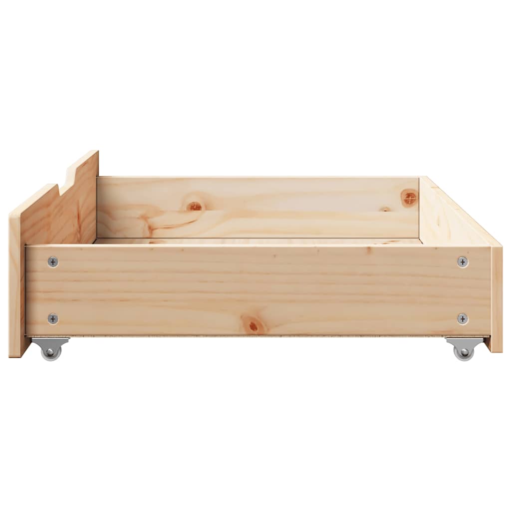 Under-Bed Drawers With Wheels 2 Pcs 80X55X17 Cm Solid Wood Pine