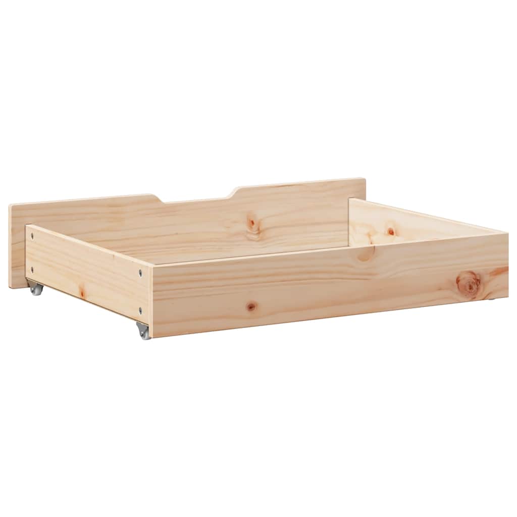 Under-Bed Drawers With Wheels 2 Pcs 80X55X17 Cm Solid Wood Pine