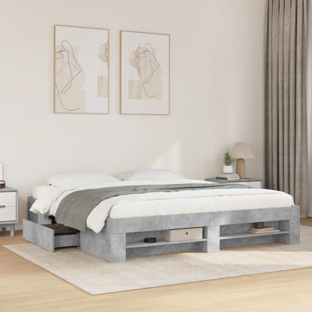 Bed Frame Without Mattress 200X200Cm Engineered Wood