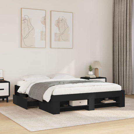 Bed Frame Without Mattress 200X200Cm Engineered Wood