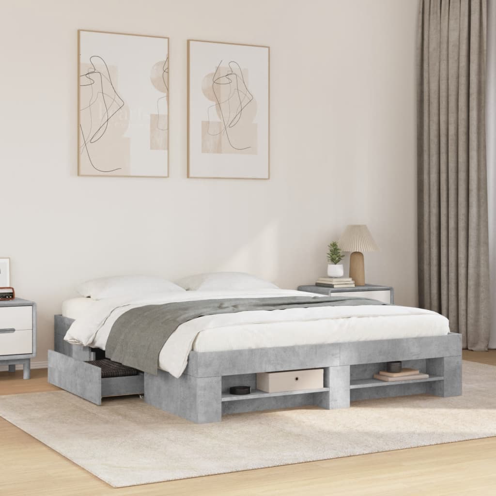 Bed Frame Without Mattress 200X200Cm Engineered Wood