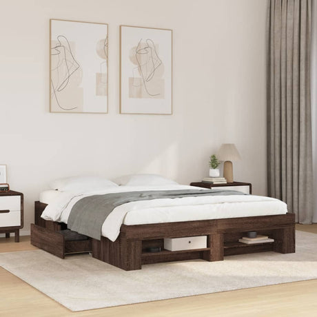 Bed Frame Without Mattress 200X200Cm Engineered Wood