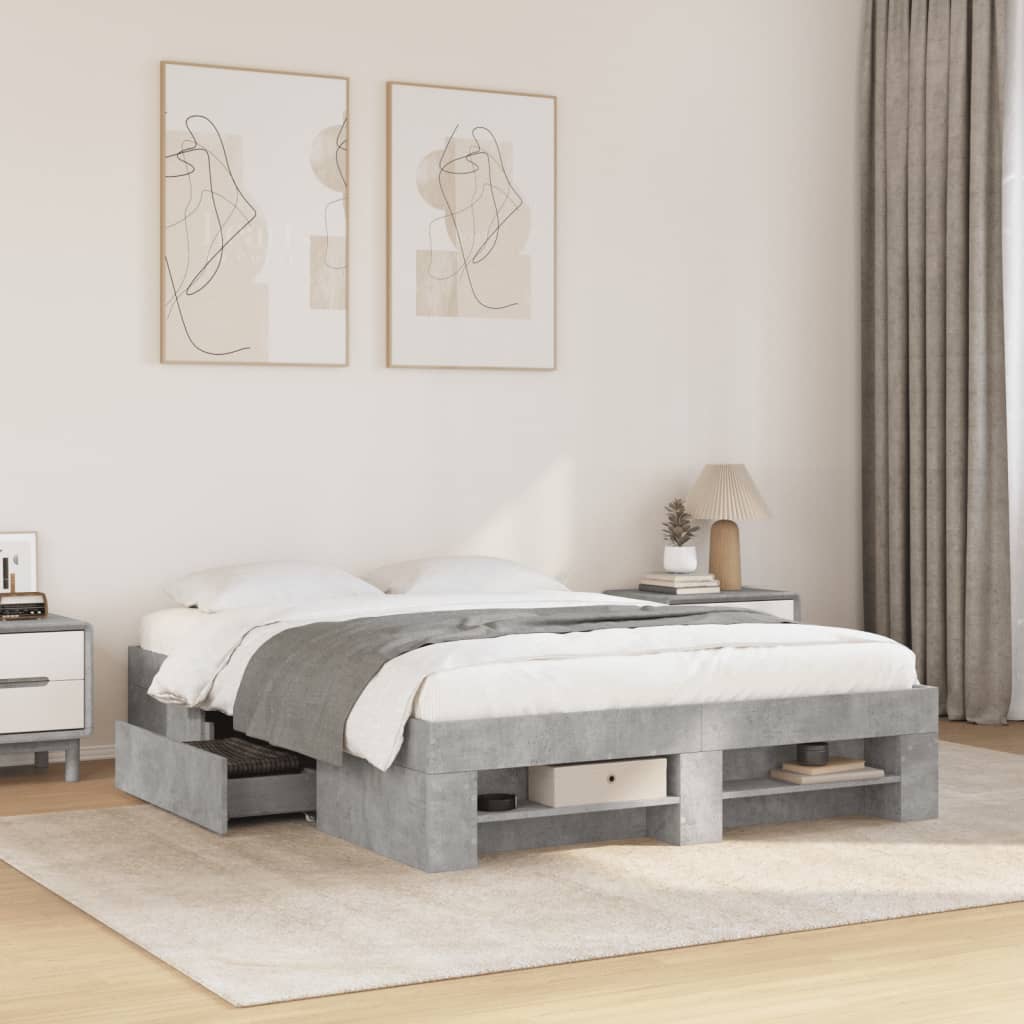 Bed Frame Without Mattress 200X200Cm Engineered Wood