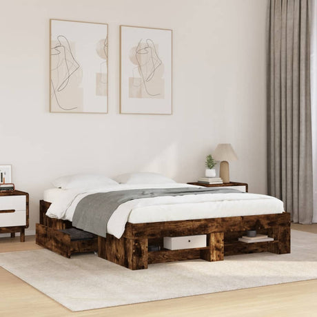 Bed Frame Without Mattress 200X200Cm Engineered Wood