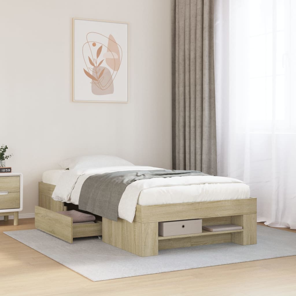 Bed Frame Without Mattress 200X200Cm Engineered Wood