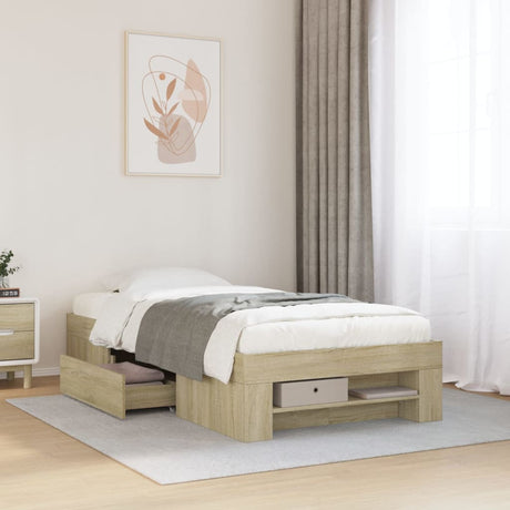 Bed Frame Without Mattress 200X200Cm Engineered Wood
