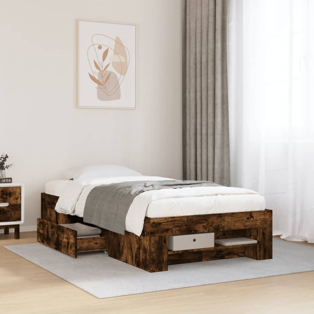 Bed Frame Without Mattress 200X200Cm Engineered Wood