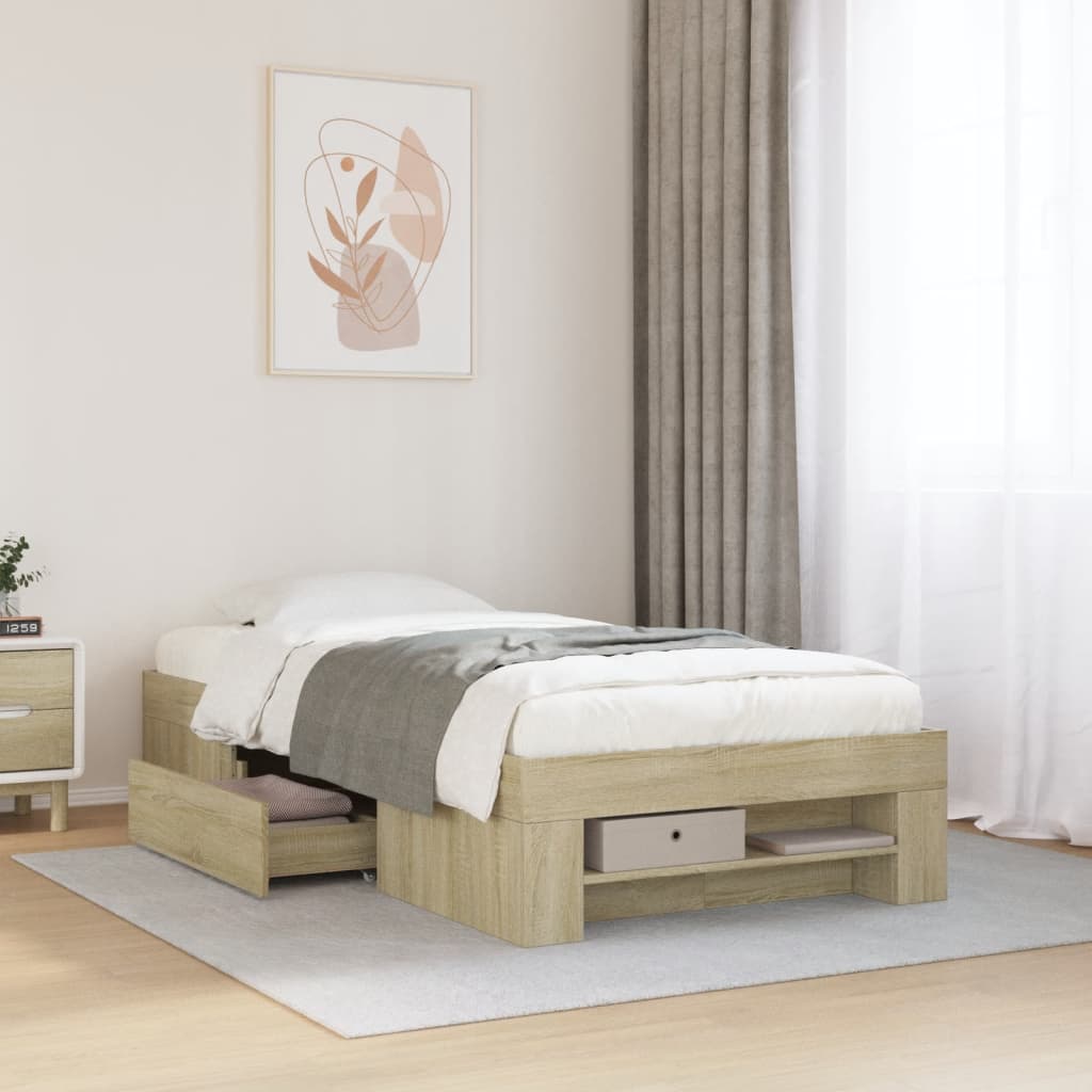 Bed Frame Without Mattress 200X200Cm Engineered Wood