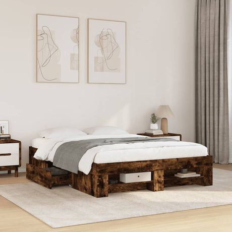 Bed Frame Without Mattress 200X200Cm Engineered Wood