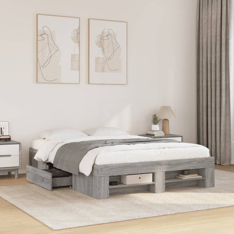 Bed Frame Without Mattress 200X200Cm Engineered Wood