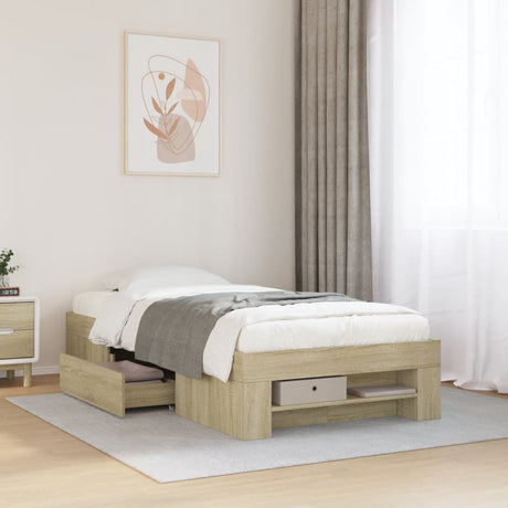 Bed Frame Without Mattress 200X200Cm Engineered Wood