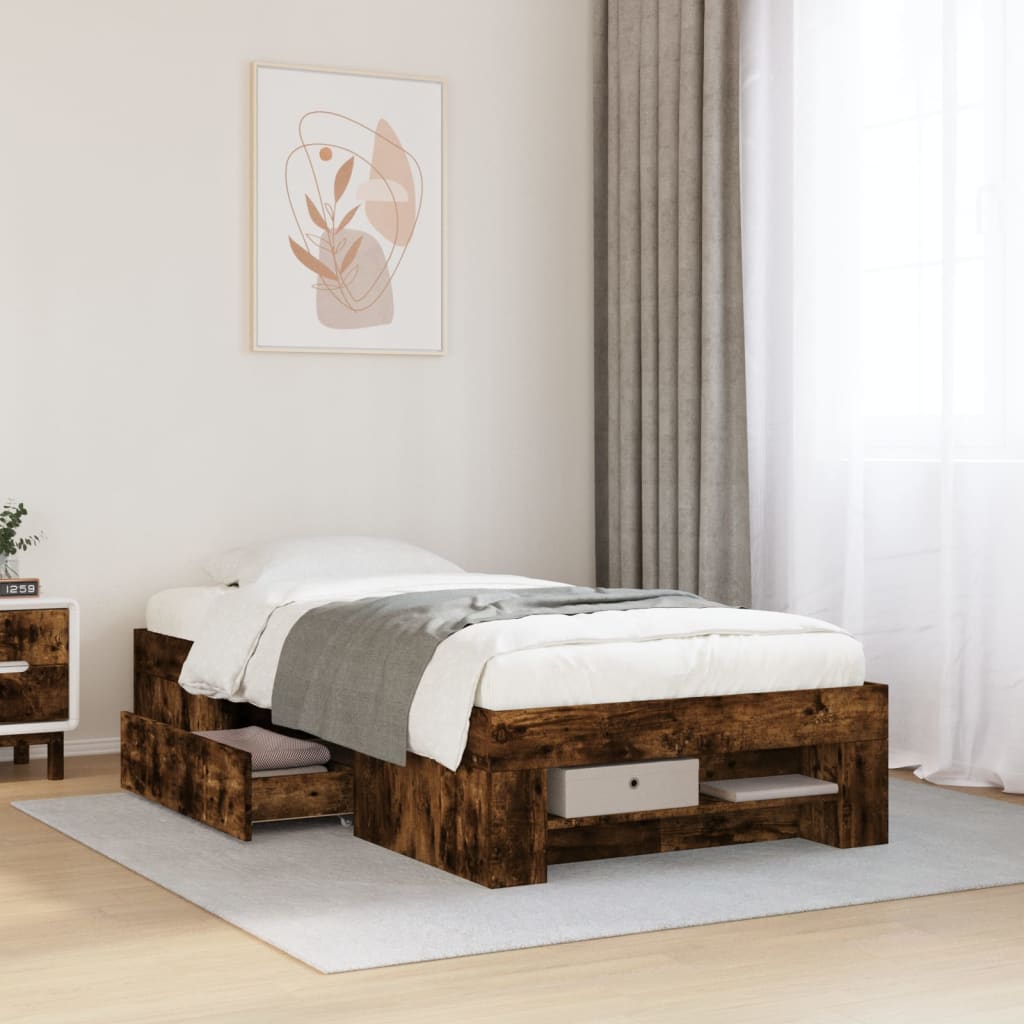 Bed Frame Without Mattress 200X200Cm Engineered Wood