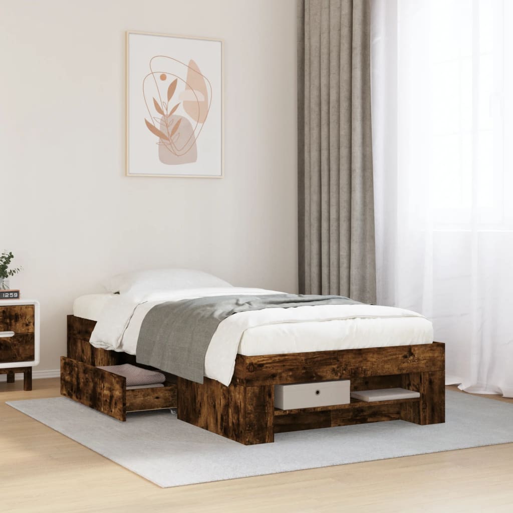Bed Frame Without Mattress 200X200Cm Engineered Wood