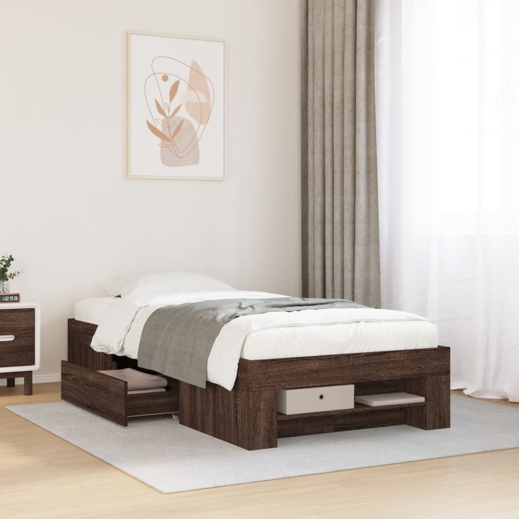 Bed Frame Without Mattress 200X200Cm Engineered Wood