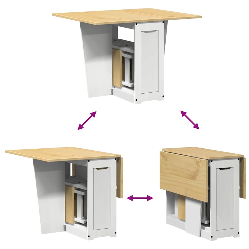 5 Piece Butterfly Dining Set Corona Foldable Pinewood