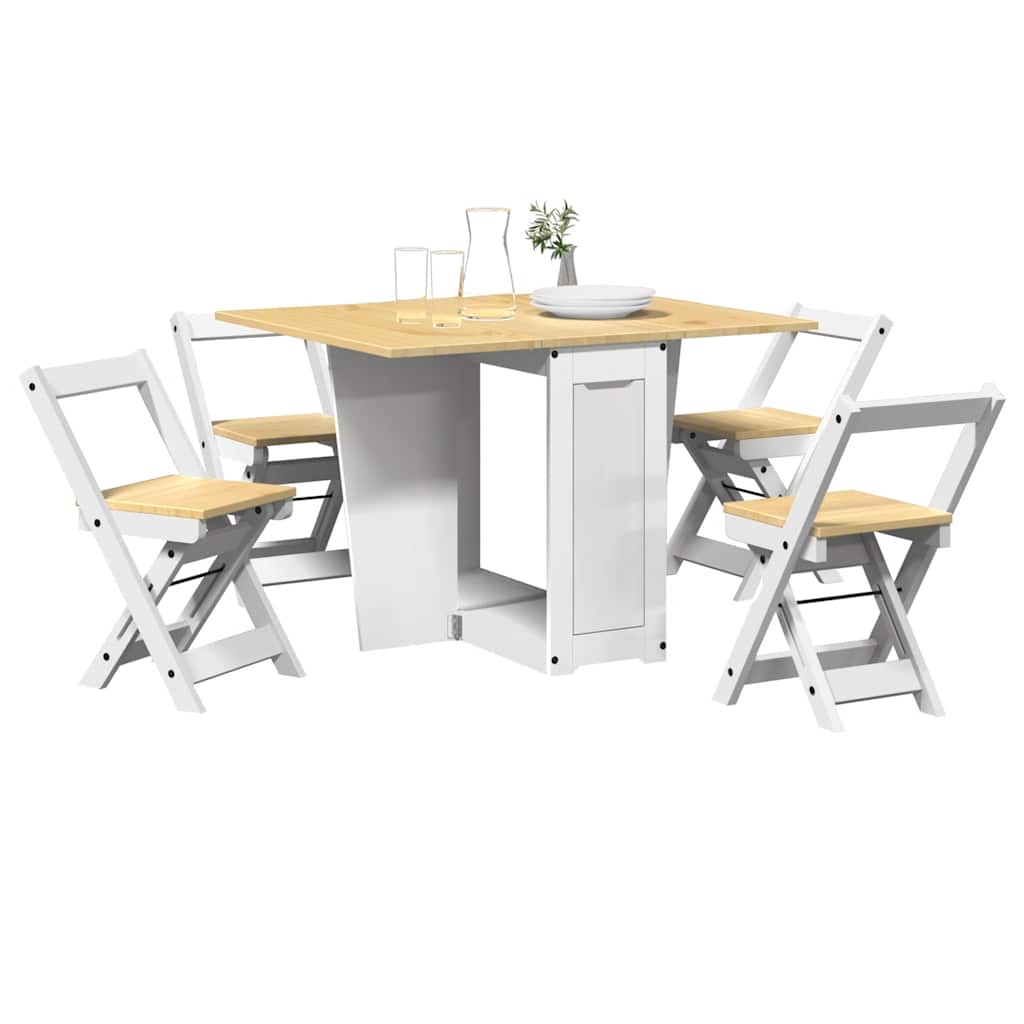 5 Piece Butterfly Dining Set Corona Foldable Pinewood