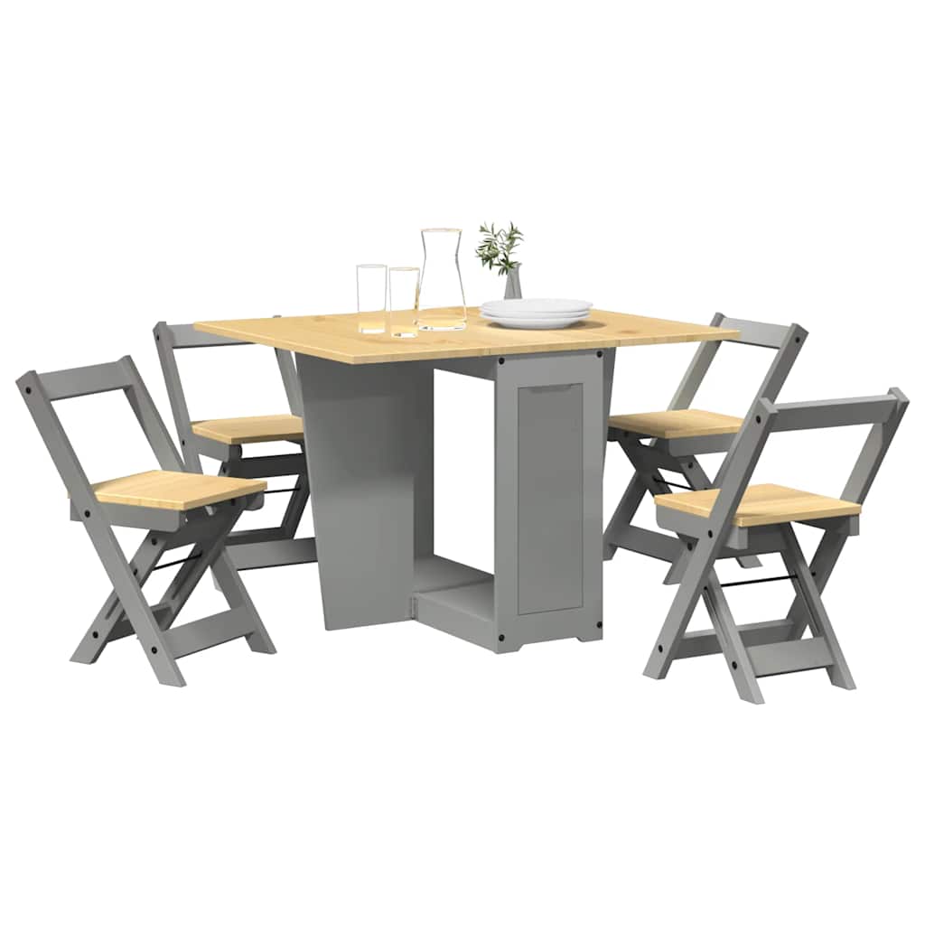 5 Piece Butterfly Dining Set Corona Foldable Pinewood