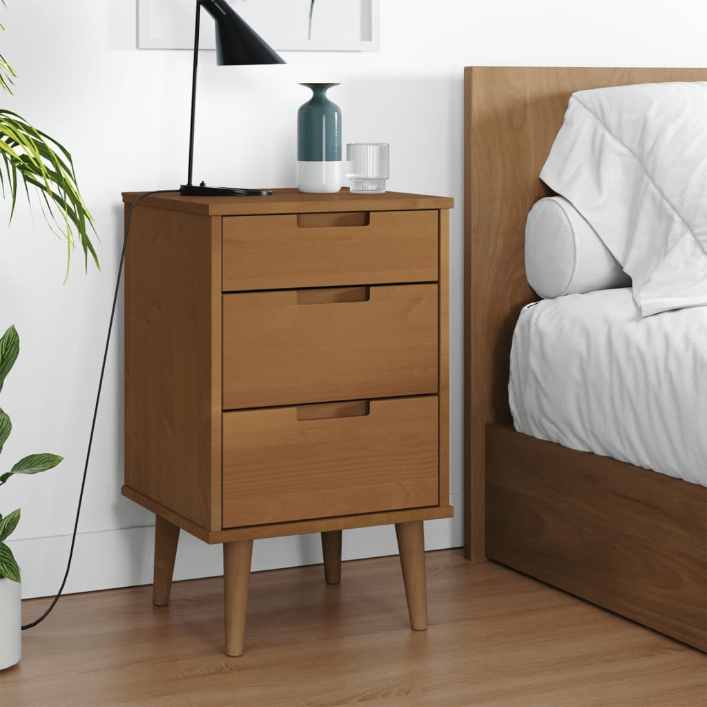 Bedside Cabinet Molde 40X35X65 Cm Solid Wood Pine