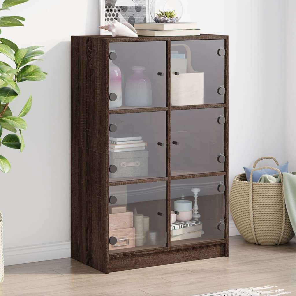 Bookcase With Doors 136X37X109 Cm Engineered Wood