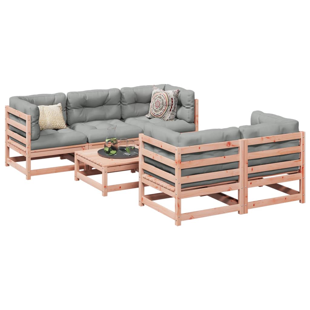 6 Piece Garden Sofa Set Solid Wood Pine