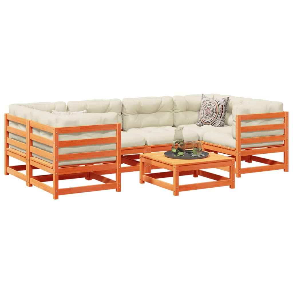 7 Piece Garden Sofa Set Solid Wood Pine