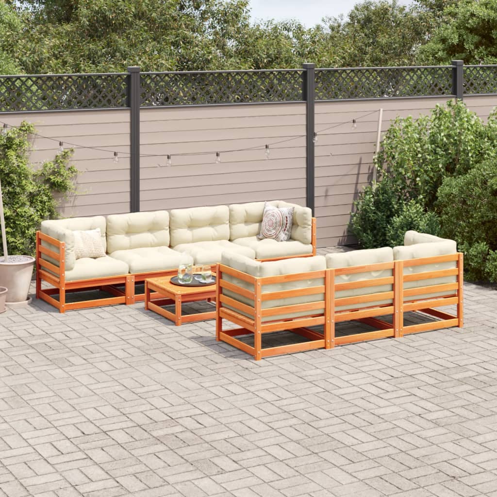 8 Piece Garden Sofa Set Solid Wood Pine