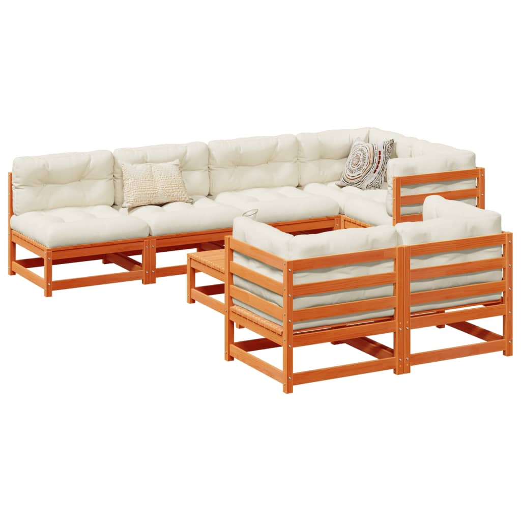 8 Piece Garden Sofa Set Solid Wood Pine