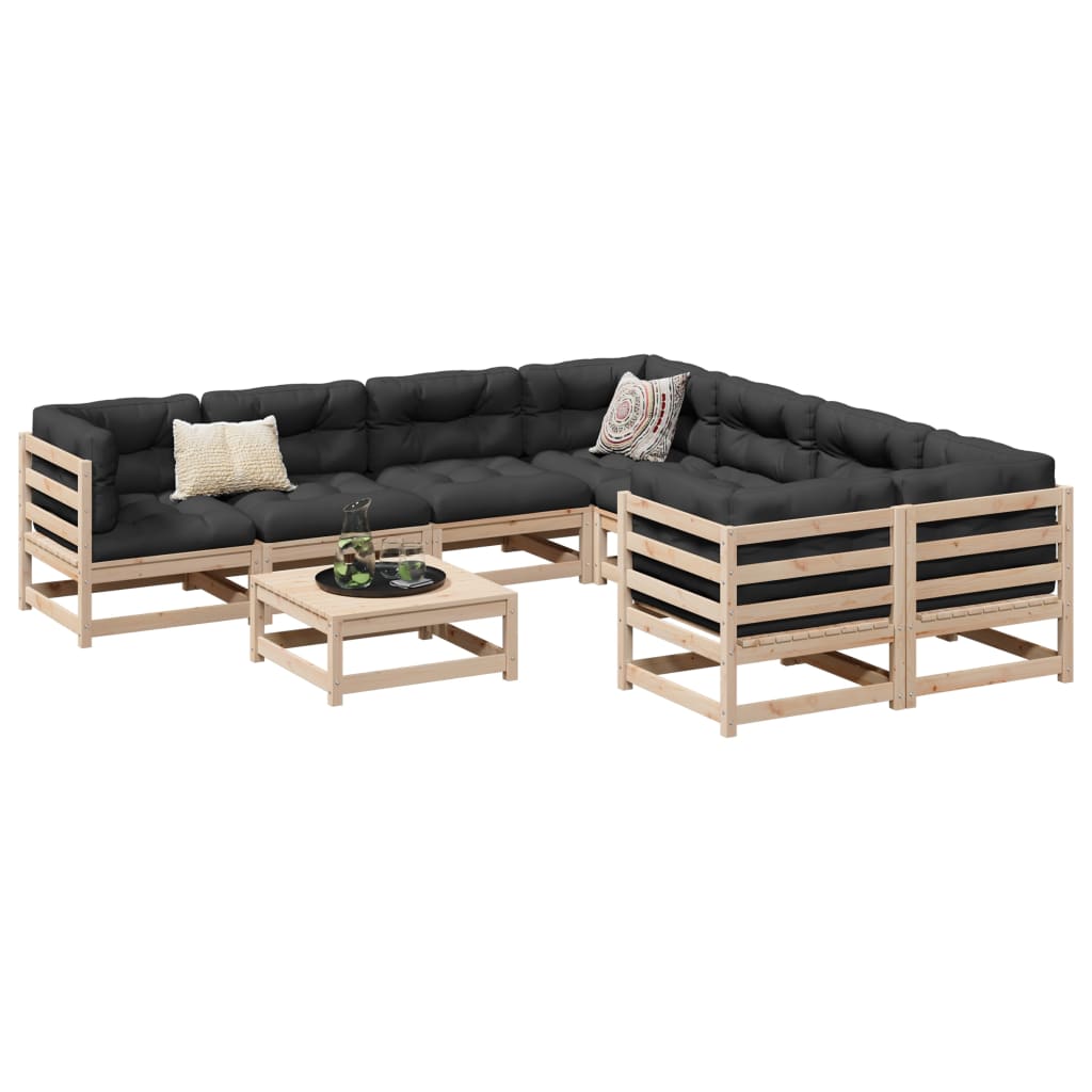 9 Piece Garden Sofa Set Impregnated Wood Pine
