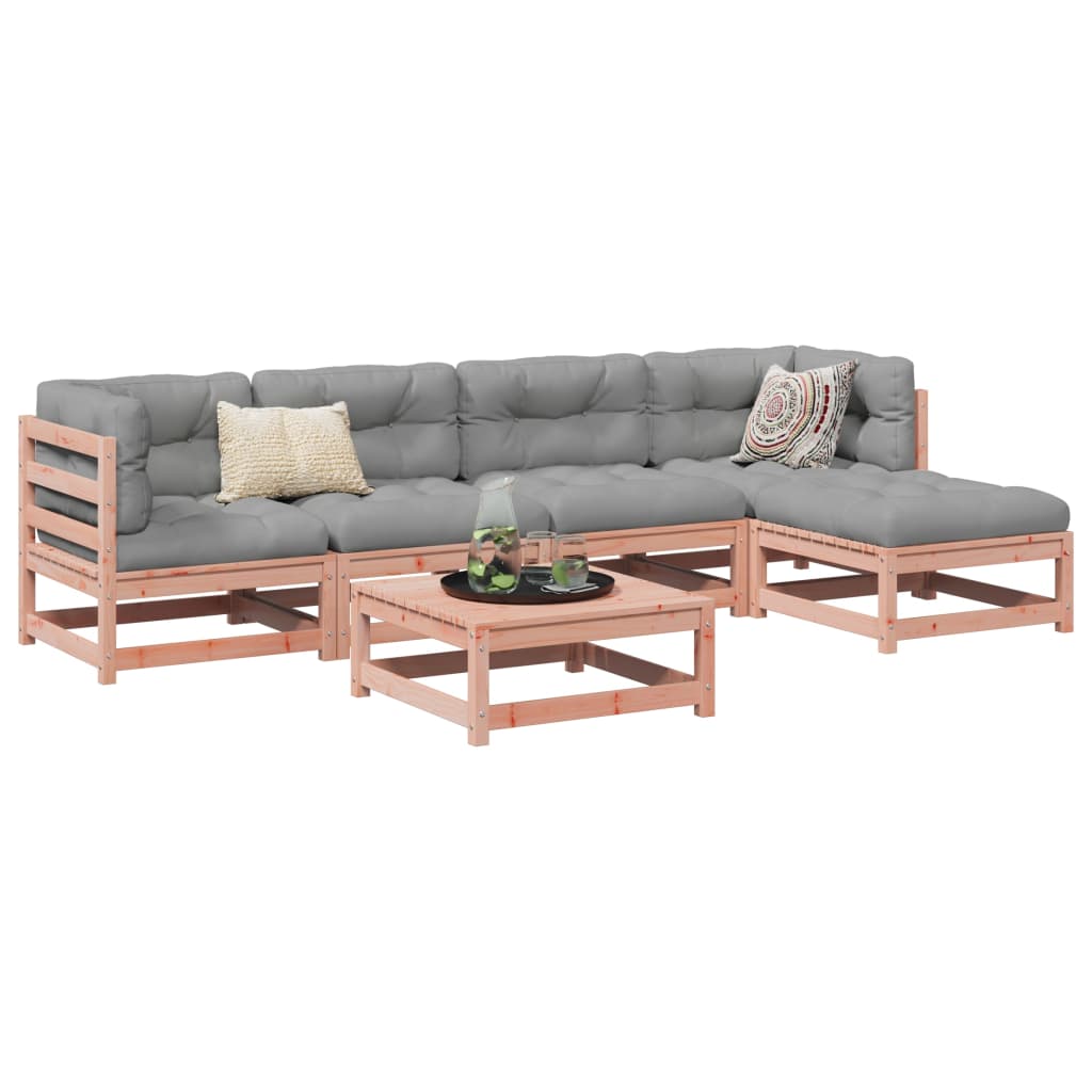 6 Piece Garden Sofa Set Solid Wood Pine