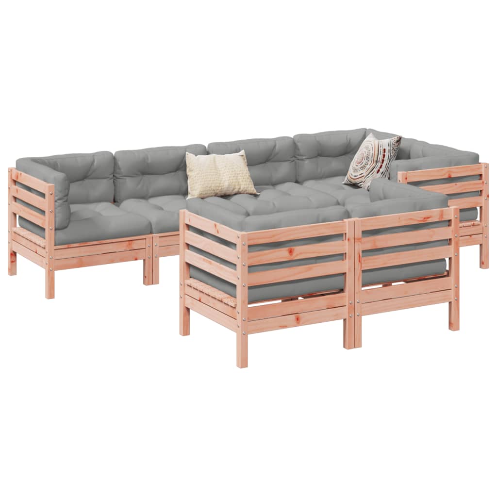 7 Piece Garden Sofa Set With Cushions Impregnated Wood Pine
