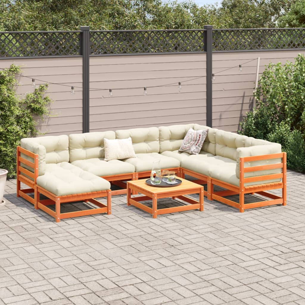 8 Piece Garden Sofa Set Solid Wood Pine