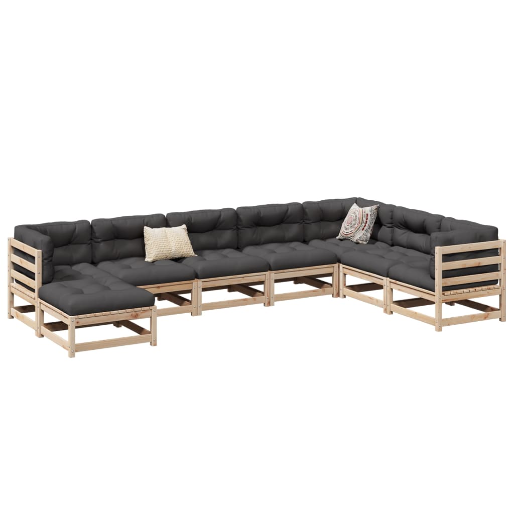8 Piece Garden Sofa Set Solid Wood Douglas Fir
