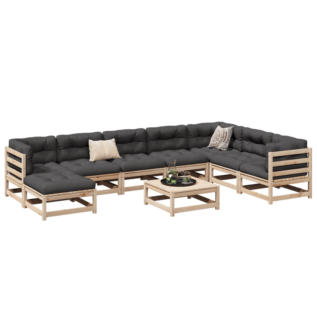 9 Piece Garden Sofa Set Solid Wood Douglas Fir