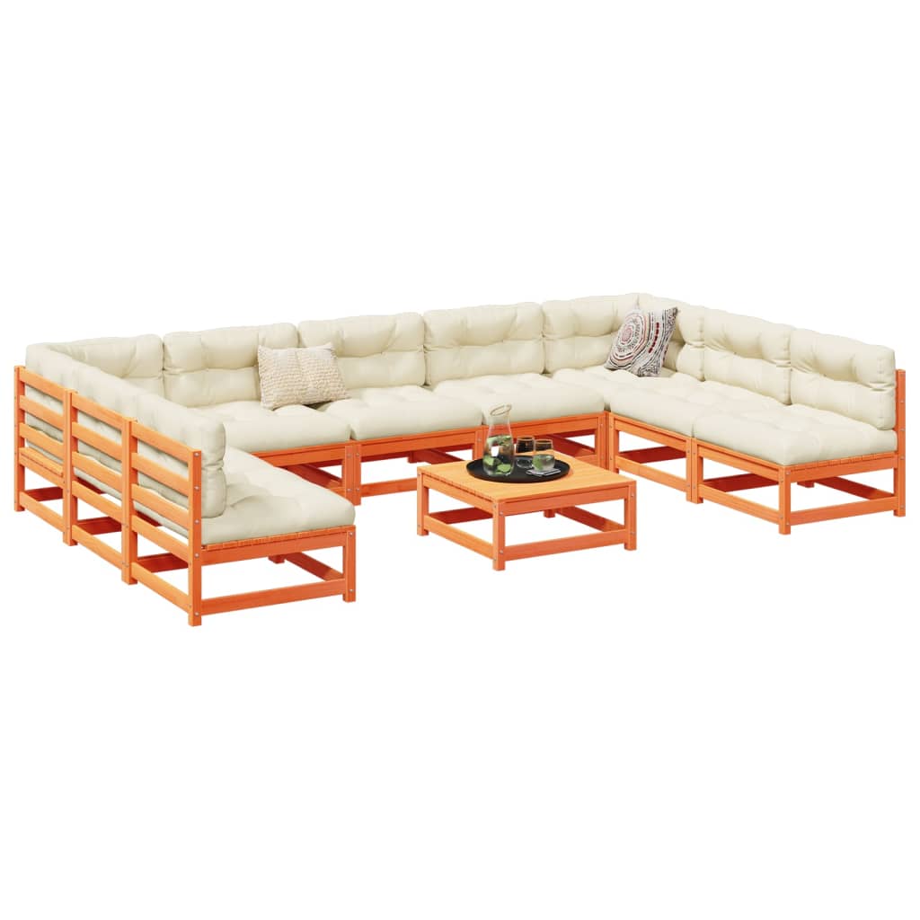 10 Piece Garden Sofa Set Solid Wood Douglas Fir