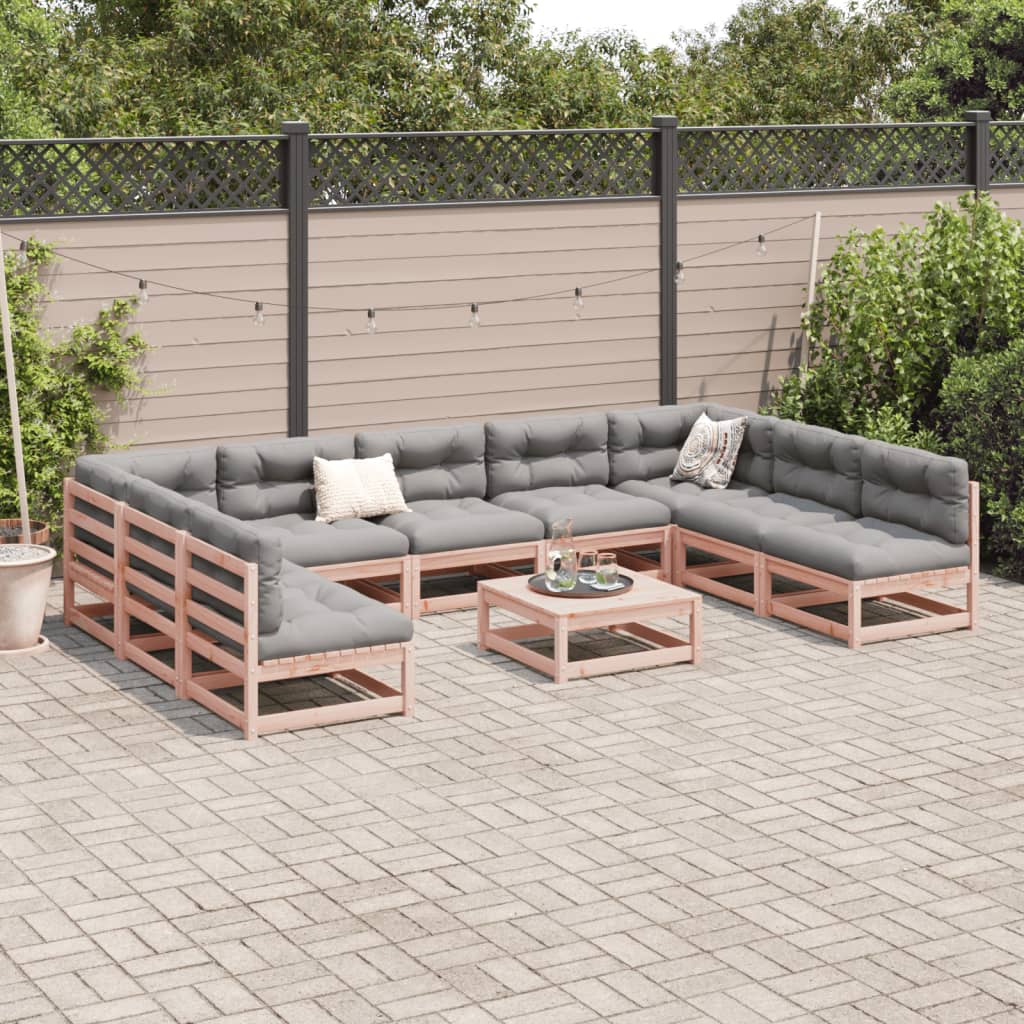 10 Piece Garden Sofa Set Solid Wood Douglas Fir