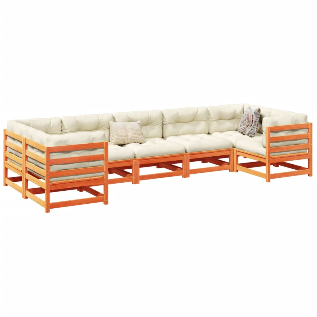7 Piece Garden Sofa Set Solid Wood Pine