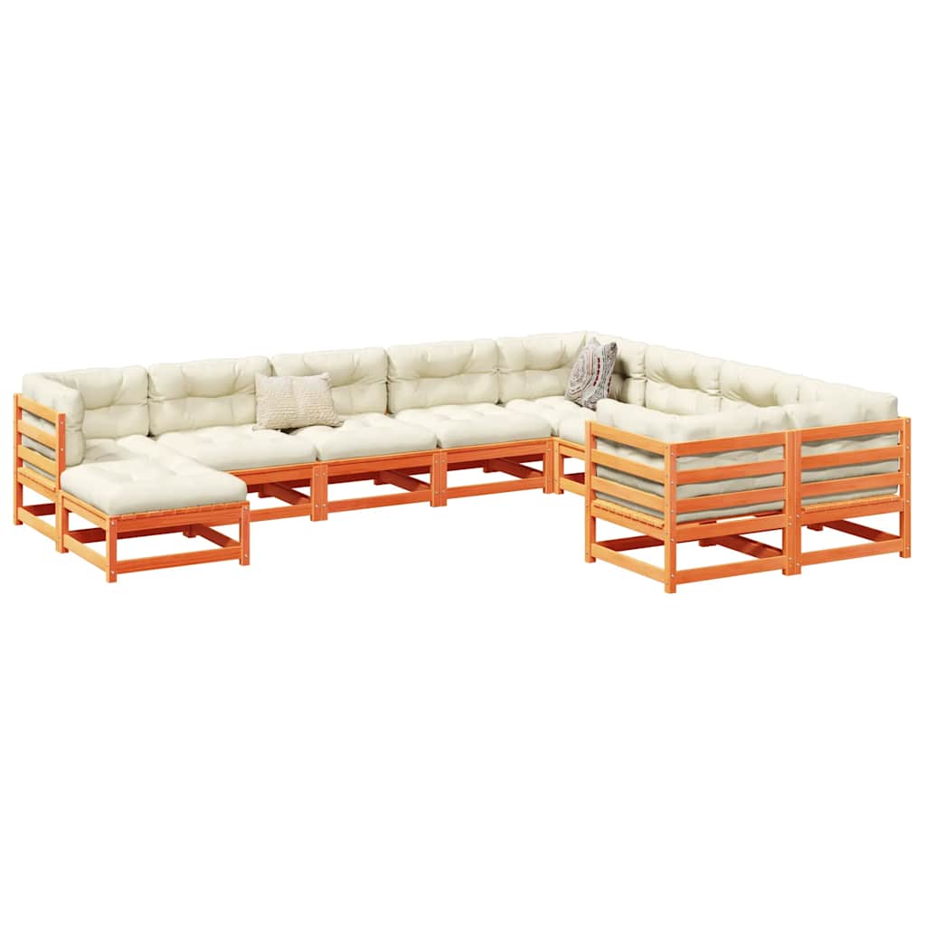 10 Piece Garden Sofa Set Solid Wood Douglas Fir