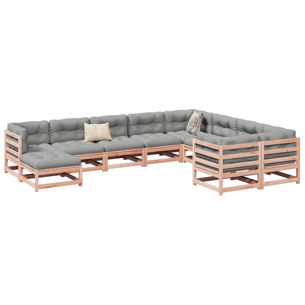 10 Piece Garden Sofa Set Solid Wood Douglas Fir