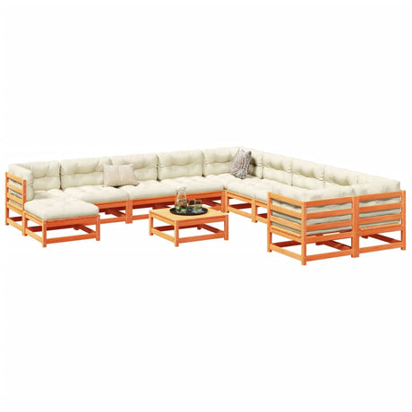 12 Piece Garden Sofa Set Solid Wood Pine