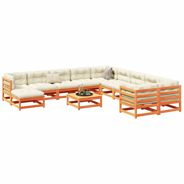 12 Piece Garden Sofa Set Solid Wood Pine