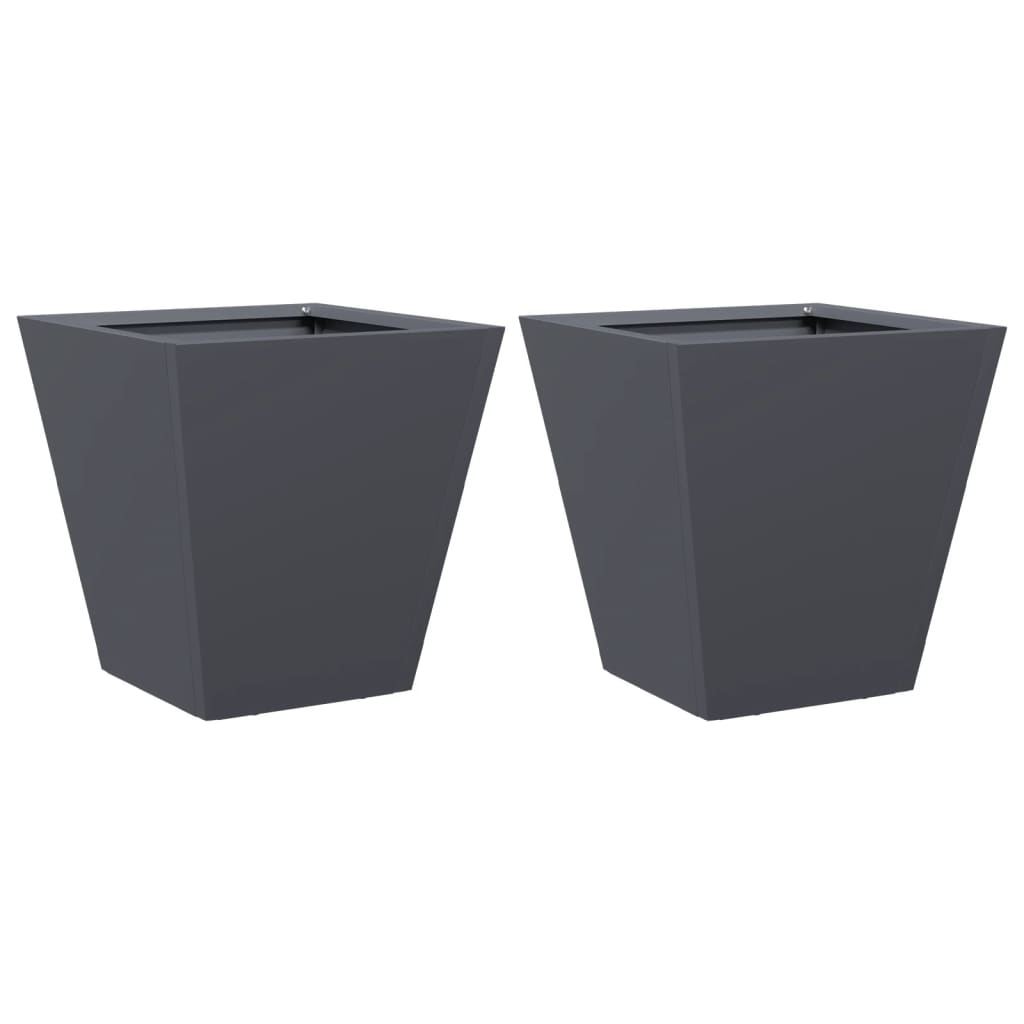 Garden Planters Anthracite 2 Pcs Steel
