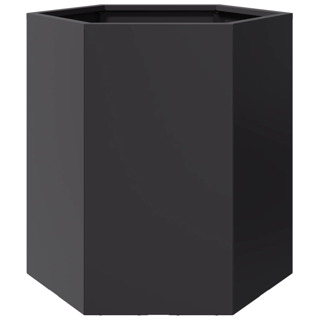 Garden Planter 2 Pcs Black Hexagon Steel