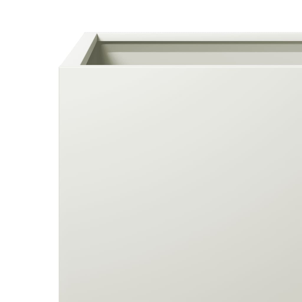 Garden Planters 2 Pcs White Steel